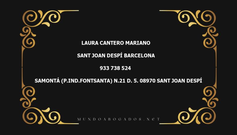 abogado Laura Cantero Mariano en la localidad de Sant Joan Despí