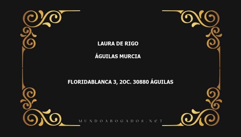 abogado Laura De Rigo en la localidad de Águilas