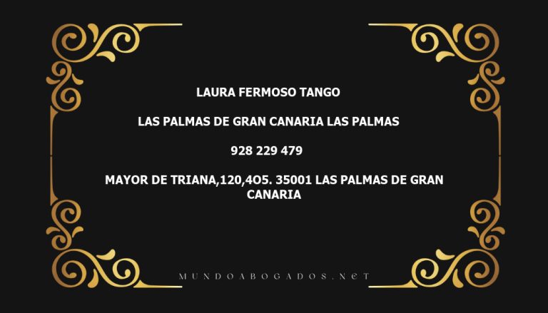 abogado Laura Fermoso Tango en la localidad de Las Palmas de Gran Canaria