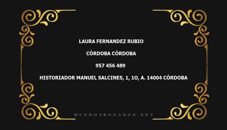 abogado Laura Fernandez Rubio en la localidad de Córdoba