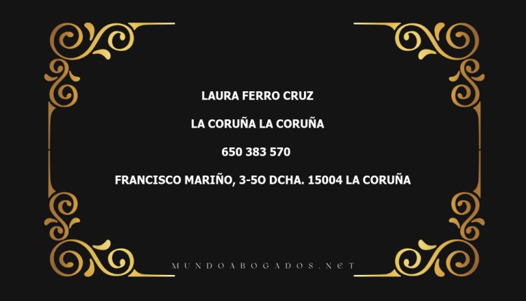 abogado Laura Ferro Cruz en la localidad de La Coruña