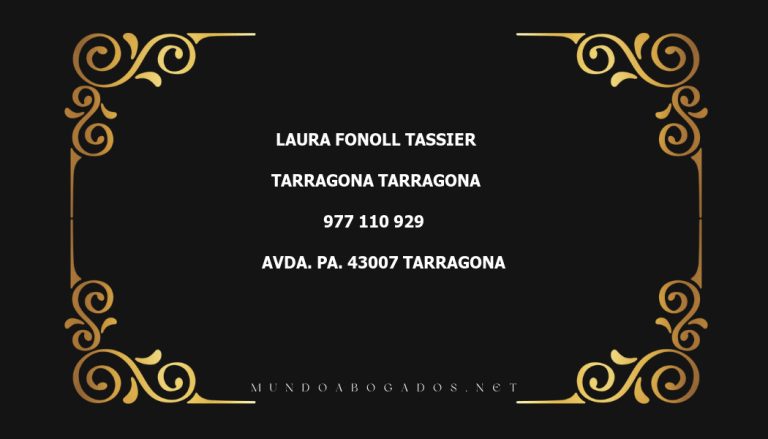 abogado Laura Fonoll Tassier en la localidad de Tarragona