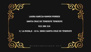 abogado Laura Garcia-Ramos Porres en la localidad de Santa Cruz de Tenerife