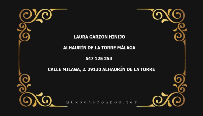 abogado Laura Garzon Hinijo en la localidad de Alhaurín de la Torre