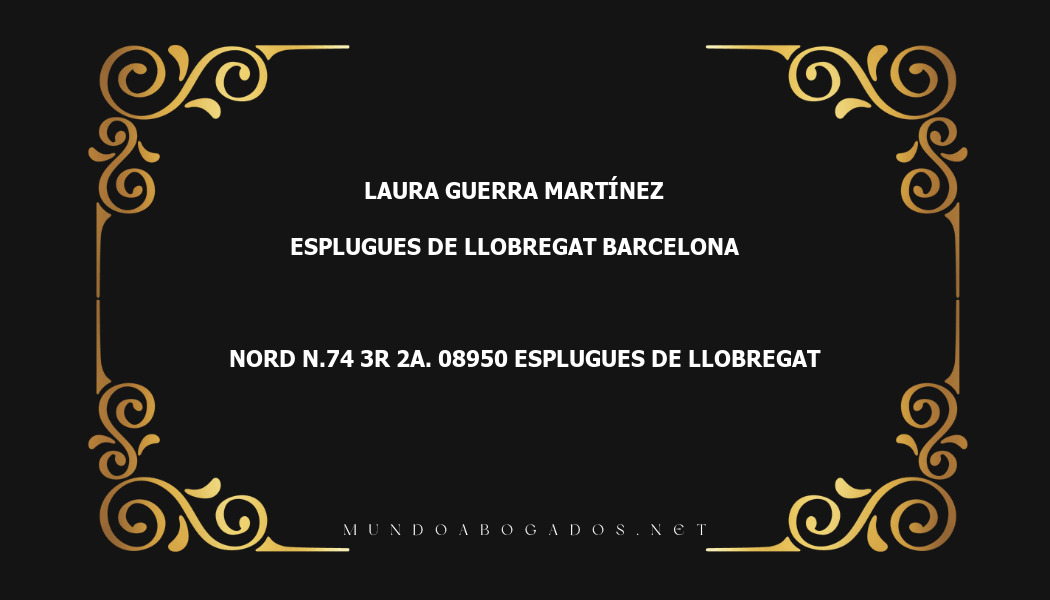 abogado Laura Guerra Martínez en la localidad de Esplugues de Llobregat