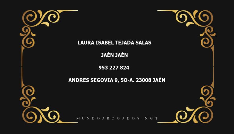 abogado Laura Isabel Tejada Salas en la localidad de Jaén