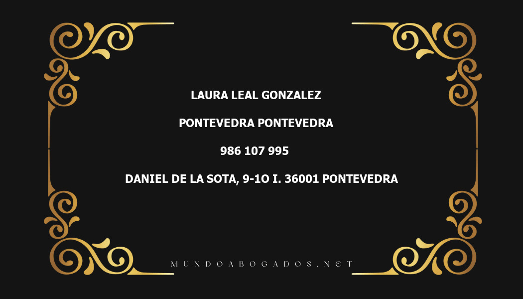 abogado Laura Leal Gonzalez en la localidad de Pontevedra