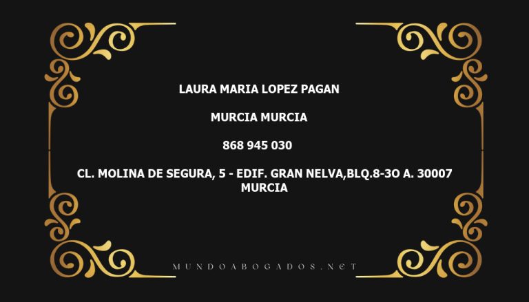 abogado Laura Maria Lopez Pagan en la localidad de Murcia