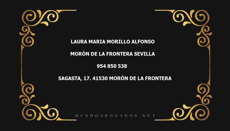 abogado Laura Maria Morillo Alfonso en la localidad de Morón de la Frontera