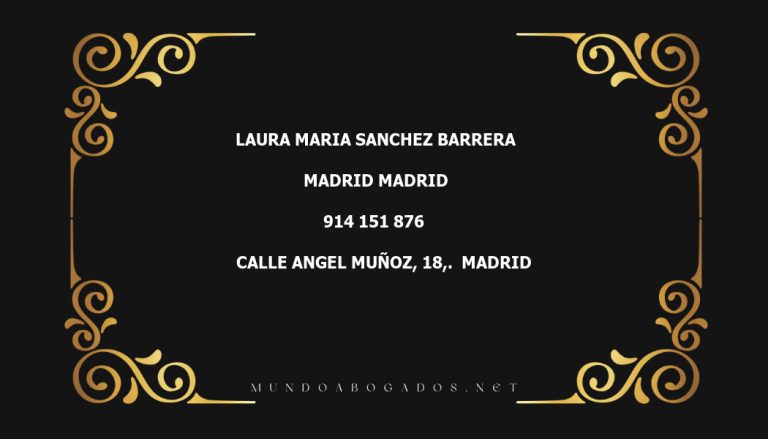 abogado Laura Maria Sanchez Barrera en la localidad de Madrid