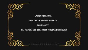 abogado Laura Migliora en la localidad de Molina de Segura