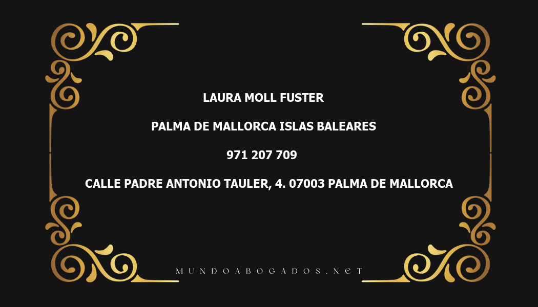 abogado Laura Moll Fuster en la localidad de Palma de Mallorca