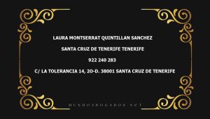 abogado Laura Montserrat Quintillan Sanchez en la localidad de Santa Cruz de Tenerife