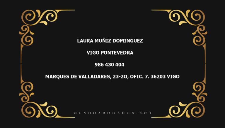 abogado Laura Muñiz Dominguez en la localidad de Vigo