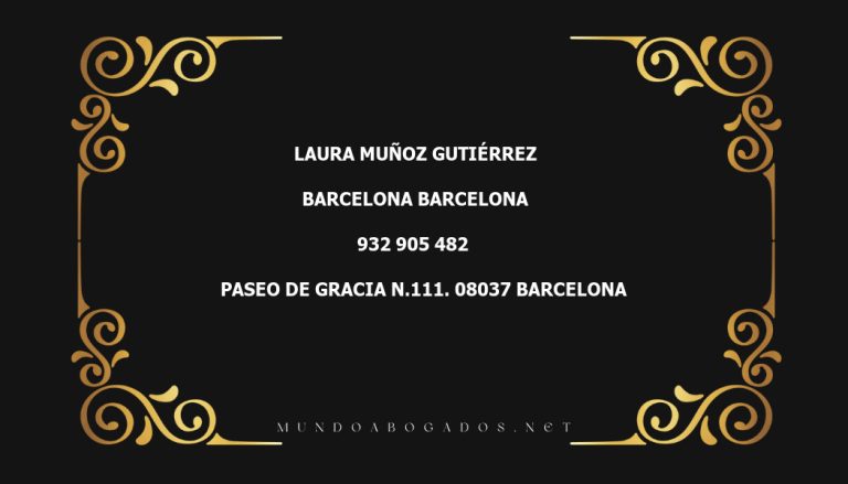 abogado Laura Muñoz Gutiérrez en la localidad de Barcelona