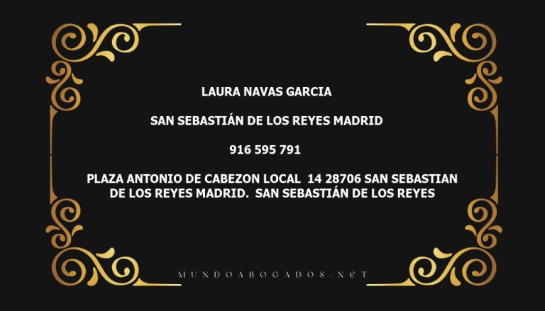 abogado Laura Navas Garcia en la localidad de San Sebastián de los Reyes