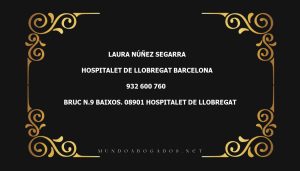 abogado Laura Núñez Segarra en la localidad de Hospitalet de Llobregat