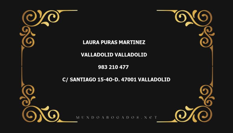 abogado Laura Puras Martinez en la localidad de Valladolid