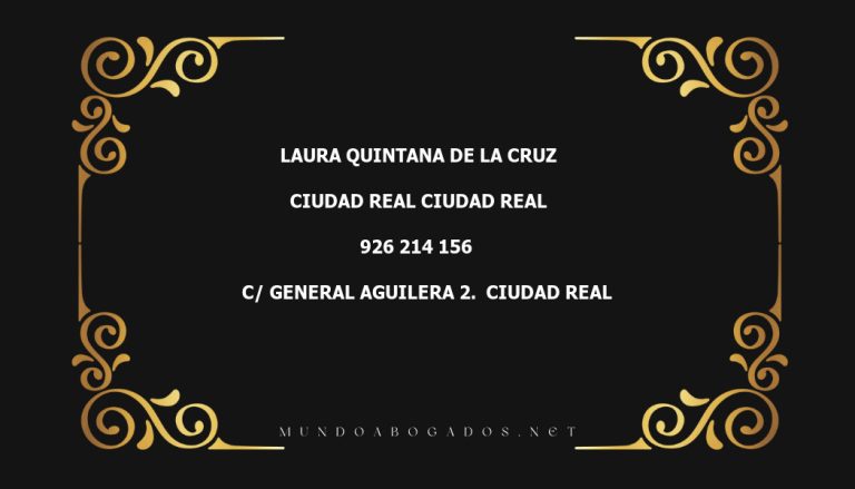 abogado Laura Quintana De La Cruz en la localidad de Ciudad Real