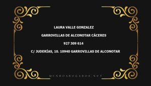 abogado Laura Valle Gonzalez en la localidad de Garrovillas de Alconotar