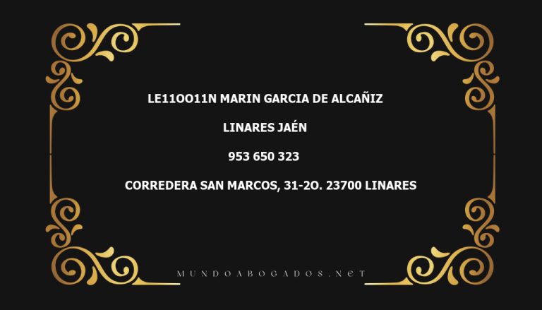 abogado Le11Oo11N Marin Garcia De Alcañiz en la localidad de Linares