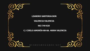 abogado Leandro Santonja Bon en la localidad de Valencia