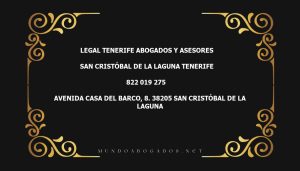 abogado Legal Tenerife Abogados Y Asesores en la localidad de San Cristóbal de La Laguna