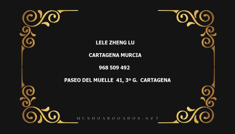 abogado Lele Zheng Lu en la localidad de Cartagena