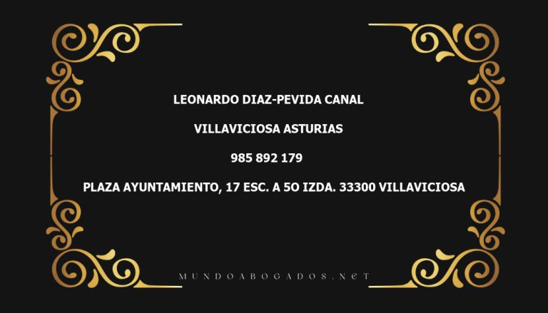 abogado Leonardo Diaz-Pevida Canal en la localidad de Villaviciosa