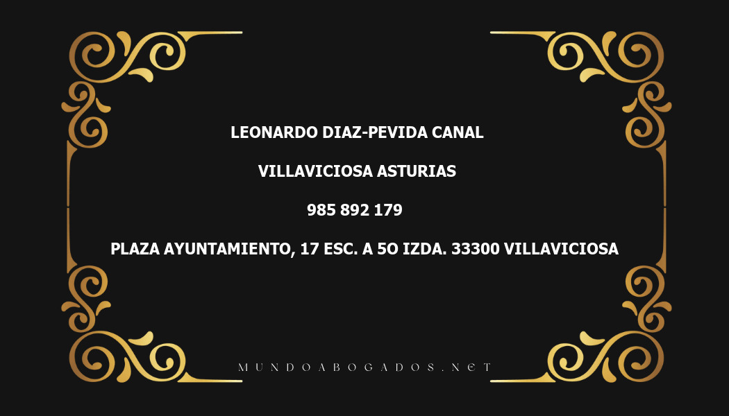 abogado Leonardo Diaz-Pevida Canal en la localidad de Villaviciosa