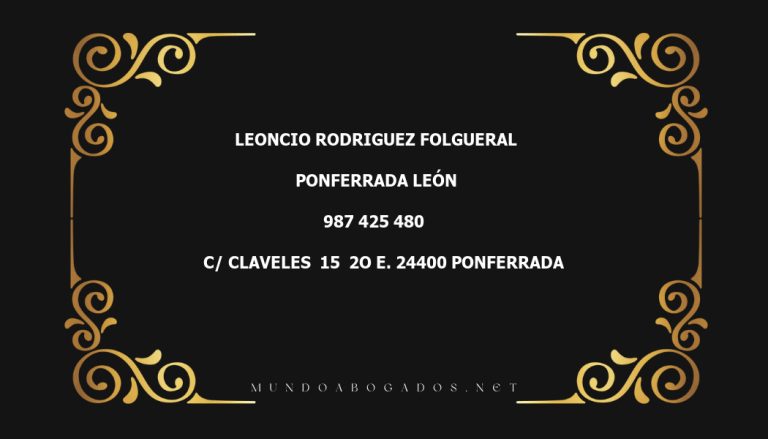 abogado Leoncio Rodriguez Folgueral en la localidad de Ponferrada