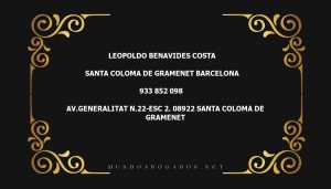 abogado Leopoldo Benavides Costa en la localidad de Santa Coloma de Gramenet