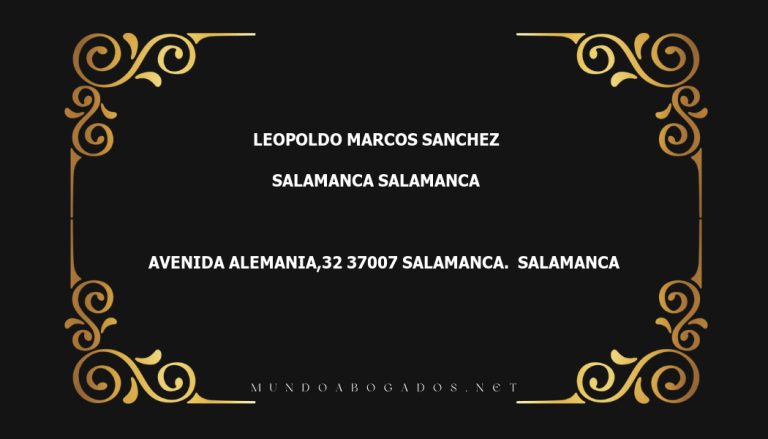 abogado Leopoldo Marcos Sanchez en la localidad de Salamanca