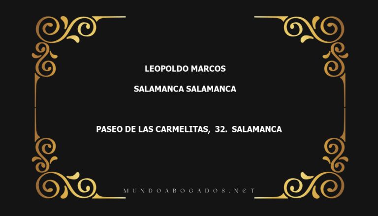 abogado Leopoldo Marcos en la localidad de Salamanca