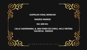 abogado Leopoldo Vidal Bonacho en la localidad de Madrid