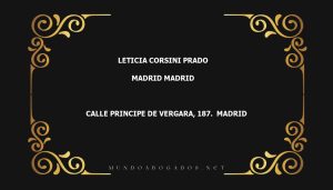 abogado Leticia Corsini Prado en la localidad de Madrid