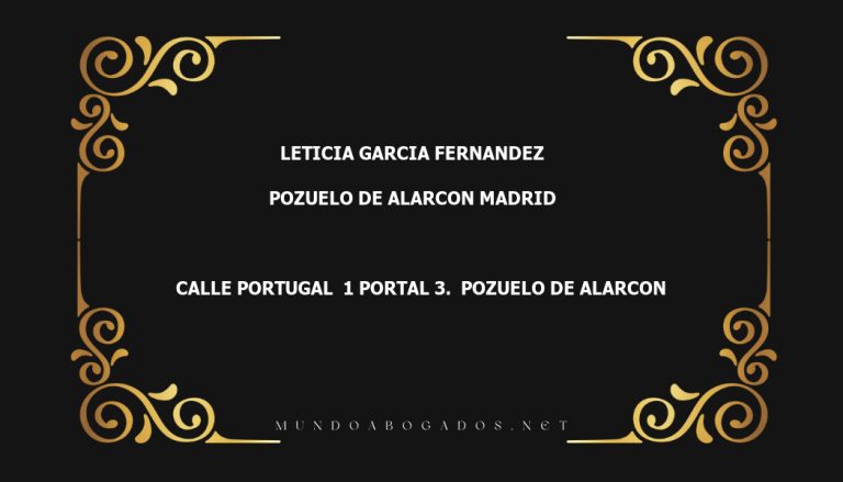 abogado Leticia Garcia Fernandez en la localidad de Pozuelo de Alarcon