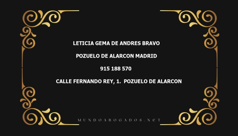 abogado Leticia Gema De Andres Bravo en la localidad de Pozuelo de Alarcon