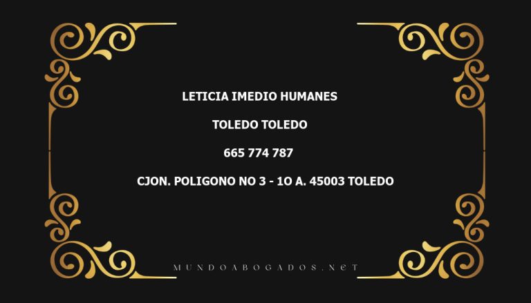 abogado Leticia Imedio Humanes en la localidad de Toledo