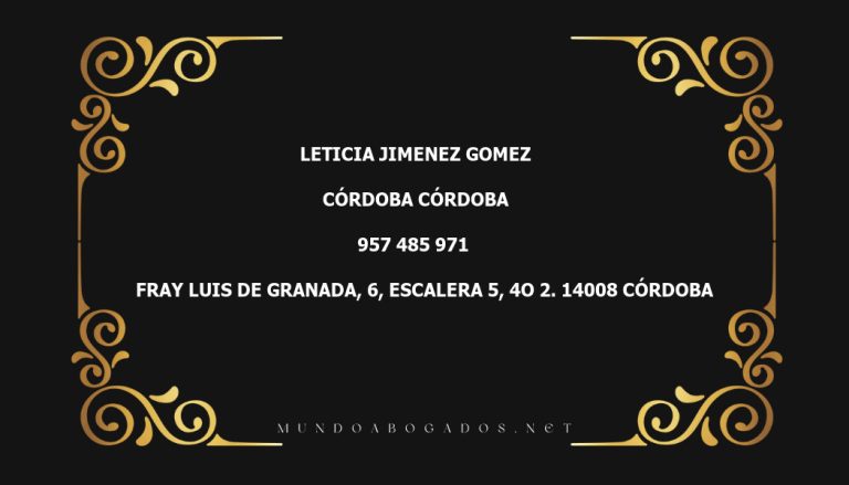 abogado Leticia Jimenez Gomez en la localidad de Córdoba