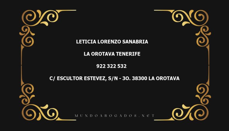 abogado Leticia Lorenzo Sanabria en la localidad de La Orotava