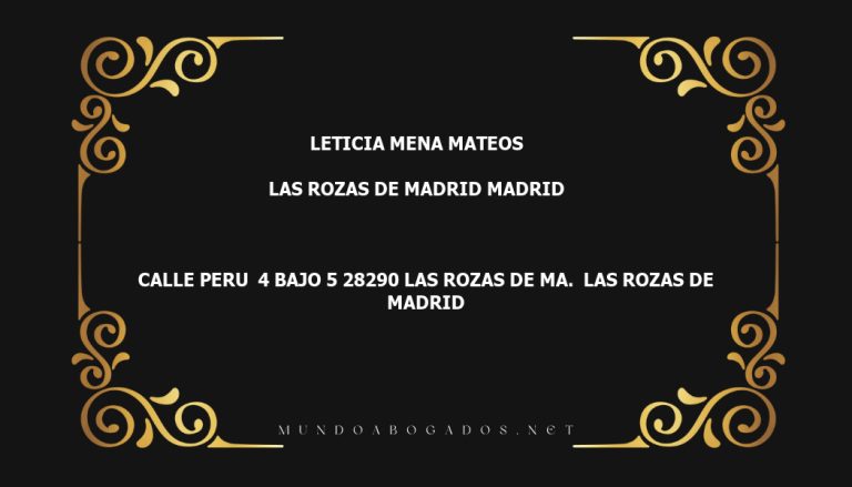 abogado Leticia Mena Mateos en la localidad de Las Rozas de Madrid