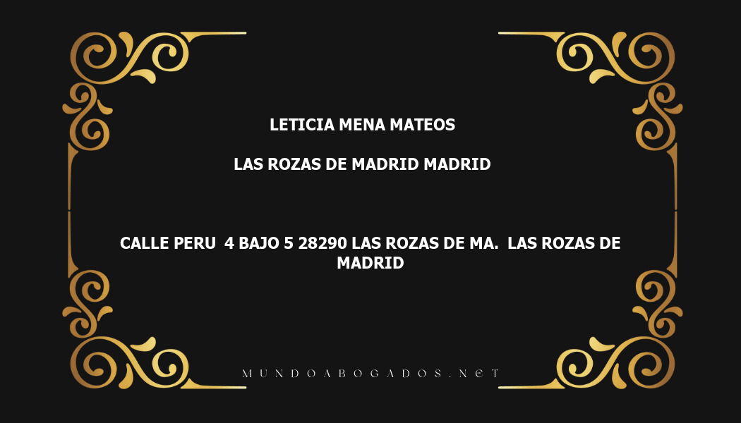 abogado Leticia Mena Mateos en la localidad de Las Rozas de Madrid