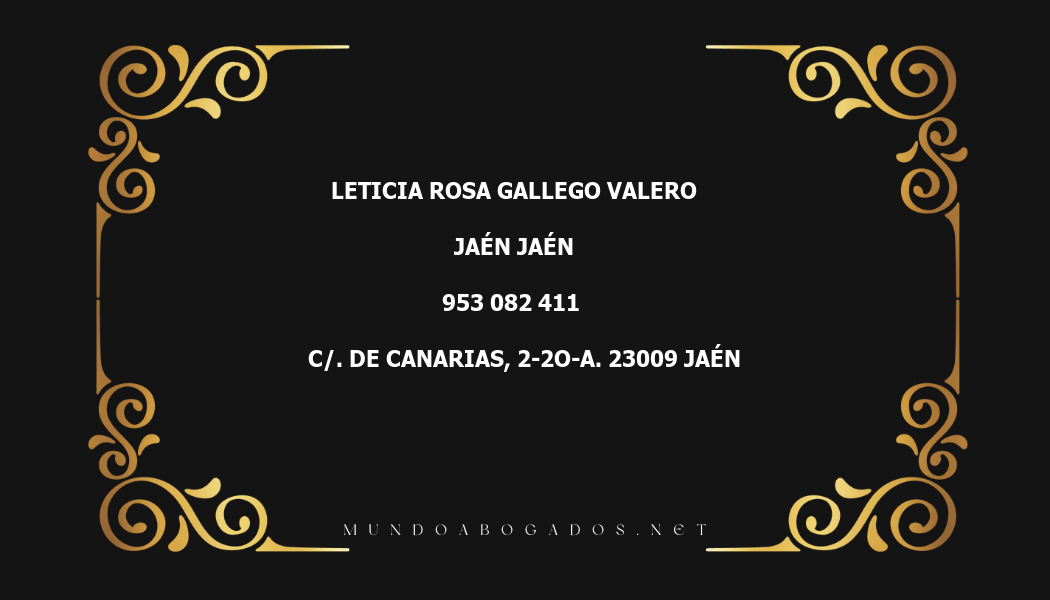 abogado Leticia Rosa Gallego Valero en la localidad de Jaén