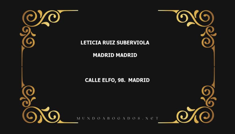 abogado Leticia Ruiz Suberviola en la localidad de Madrid