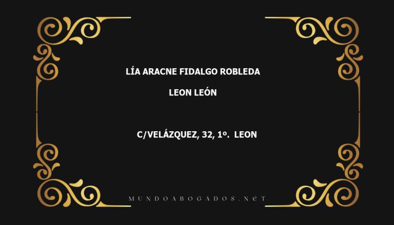 abogado Lía Aracne Fidalgo Robleda en la localidad de Leon