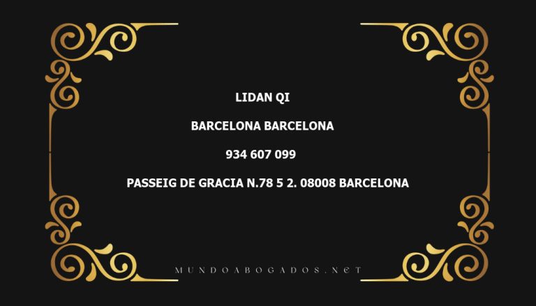 abogado Lidan Qi en la localidad de Barcelona