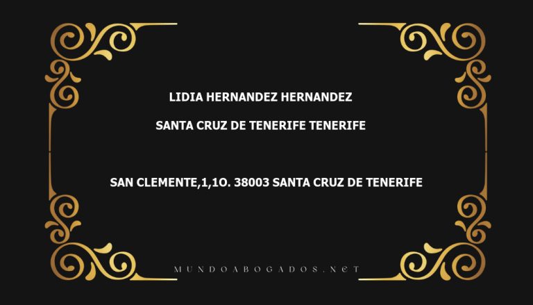 abogado Lidia Hernandez Hernandez en la localidad de Santa Cruz de Tenerife