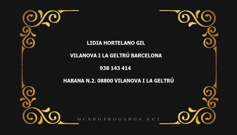 abogado Lidia Hortelano Gil en la localidad de Vilanova i la Geltrú