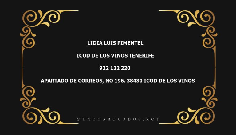 abogado Lidia Luis Pimentel en la localidad de ICOD DE LOS VINOS